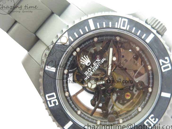116610 Bezel Skeleton DIal Best Sandblasted Edition on ROF Andrea Submariner Carbon SA3130 Pirlo 0308